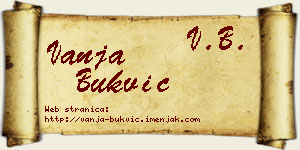 Vanja Bukvić vizit kartica